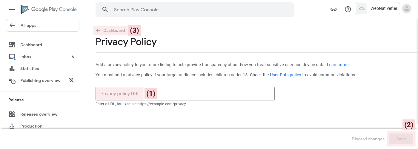 Set privacy policy