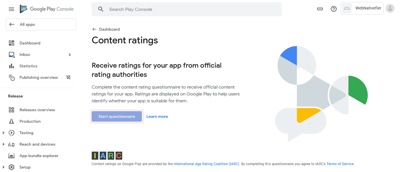 Start content rating