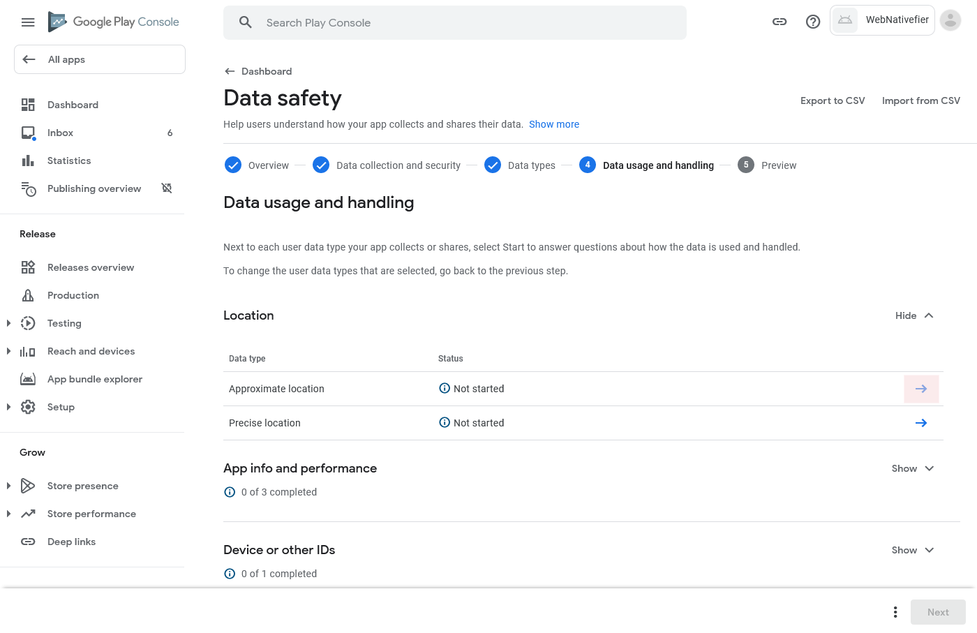 Disclose data types use and handling