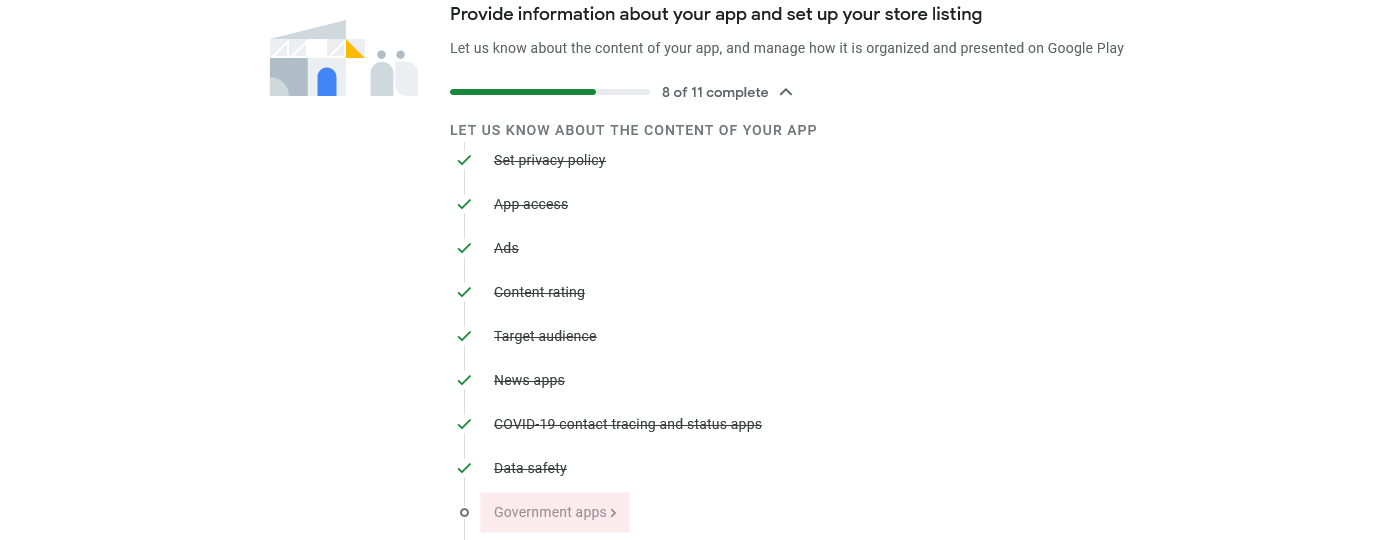 Start government apps task